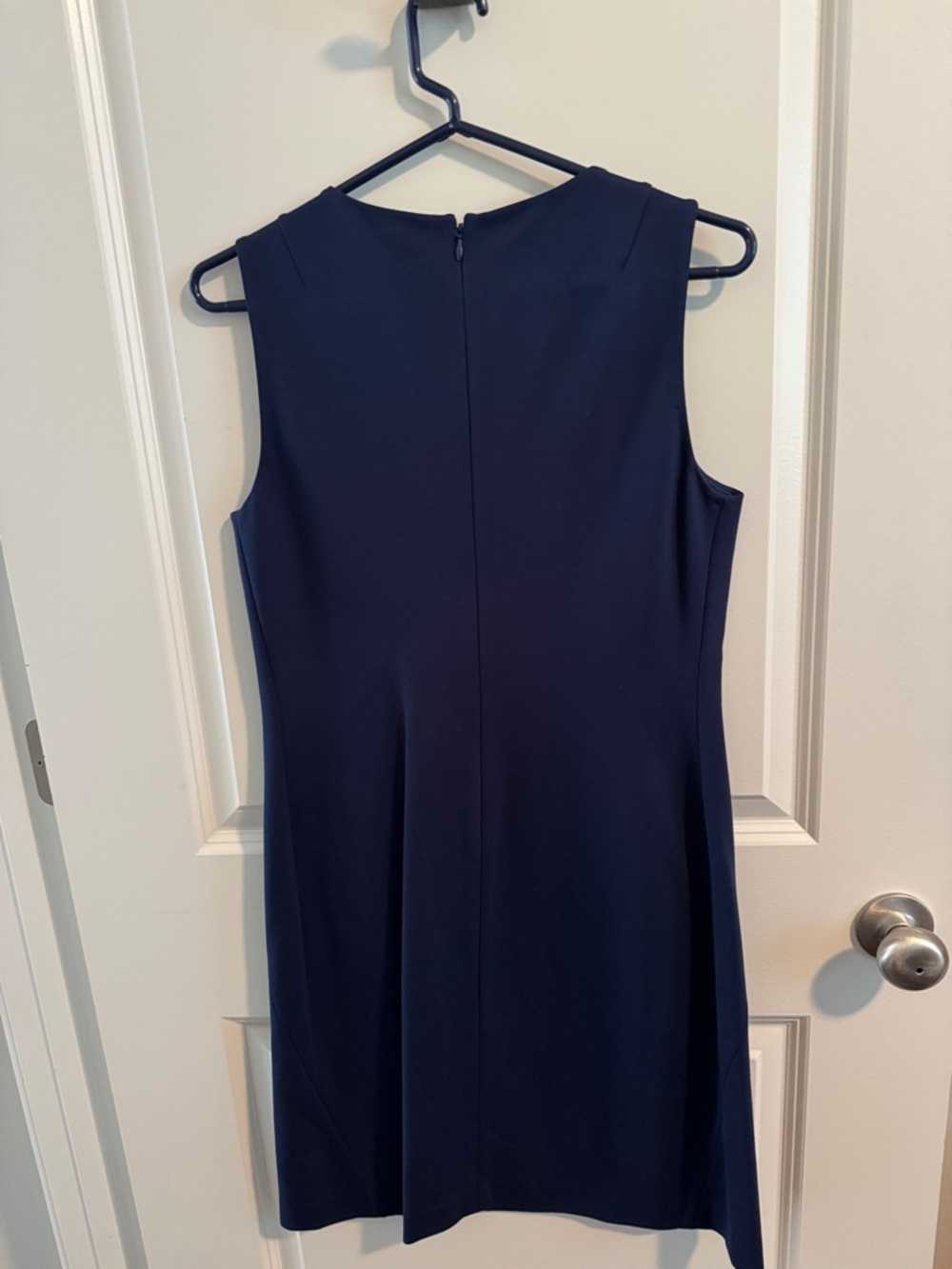 Tory Burch Sleeveless Navy Sheath Dress with Button Detail - Picture 3 of 8